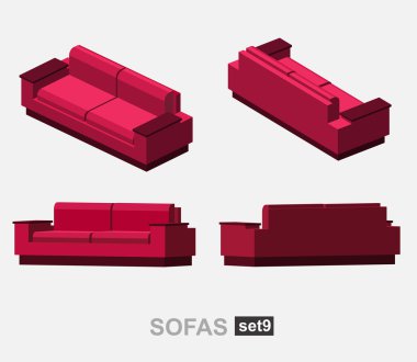 İzole kanepe kümesi