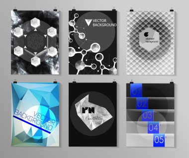 Afiş, el ilanı, broşür tasarım şablonları kümesi