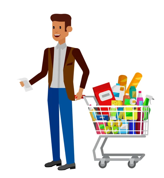 Obchod, supermarketu vektorové ilustrace plochý — Stockový vektor