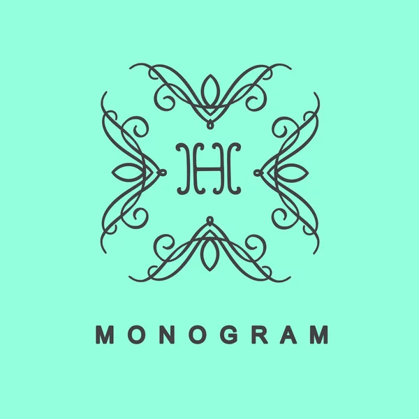 Monogram logo şablonu kümesi — Stok Vektör
