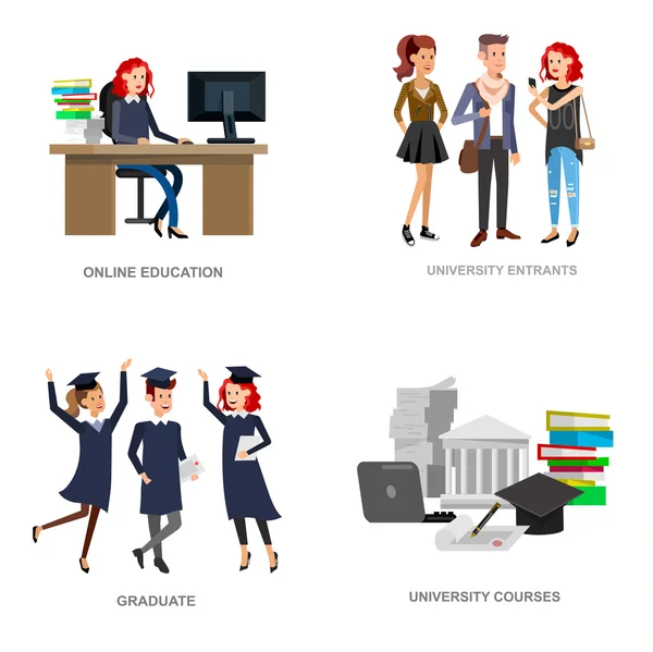 University students graduation — Stock Vector