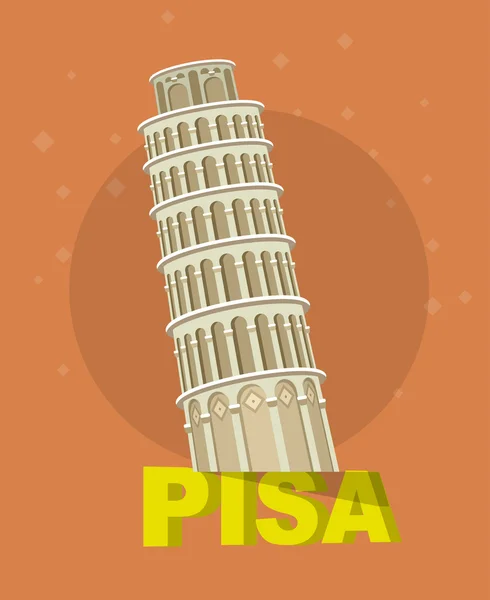 Leaning Tower, Pisa, Italy, Europe — Stock Vector