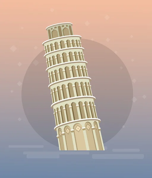 Torre inclinada, Pisa, Italia, Europa — Vector de stock