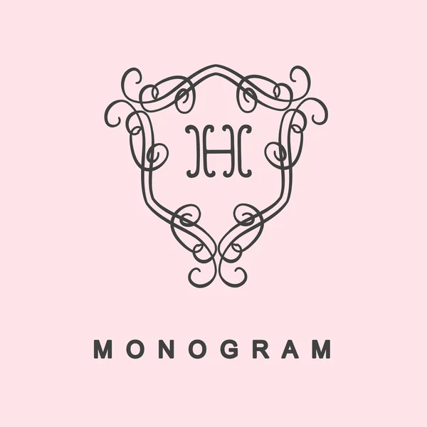 Set of monogram logo template — Stock Vector