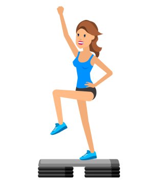 Isınmak için bacağını esneten sağlıklı kadın beyaz arka planda izole edilmiş.