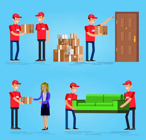 Personaje divertido de entrega — Vector de stock