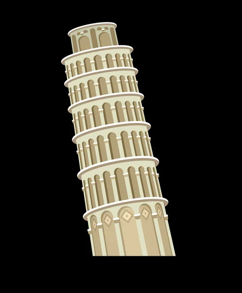 Torre inclinada, Pisa, Itália, Europa — Vetor de Stock