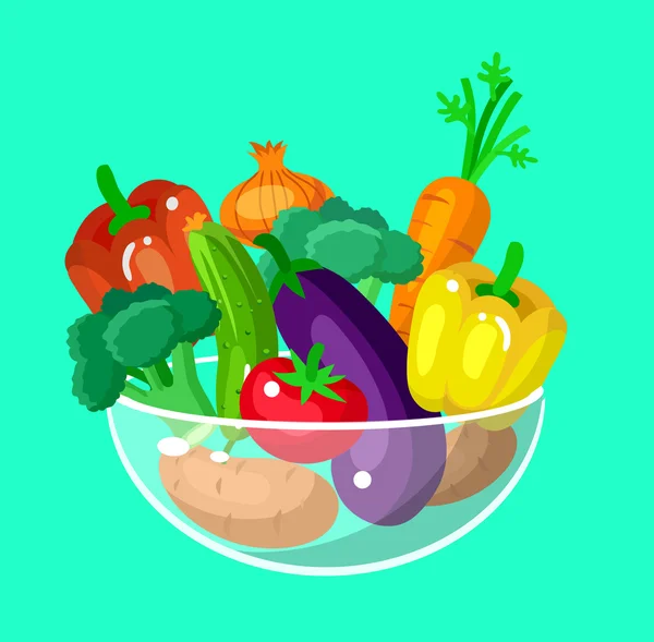 Eco food menu background. Flat detailed vegetable — Stock Vector