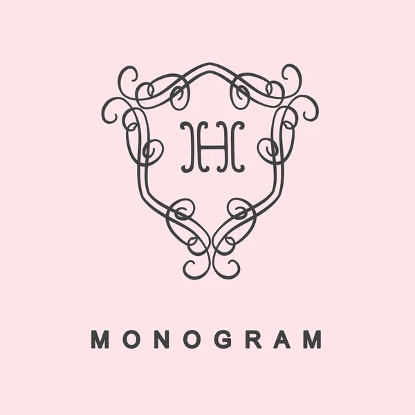 Mal for monogram-logo – stockvektor