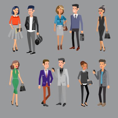 Vektör detaylı karakter insanlar, iş