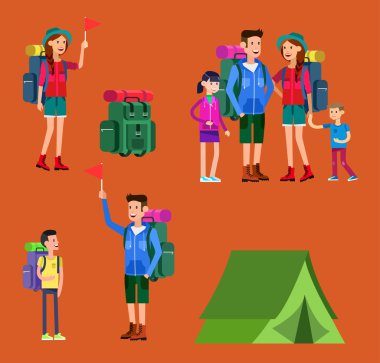 vektör çizim çocuklar yaz kampı