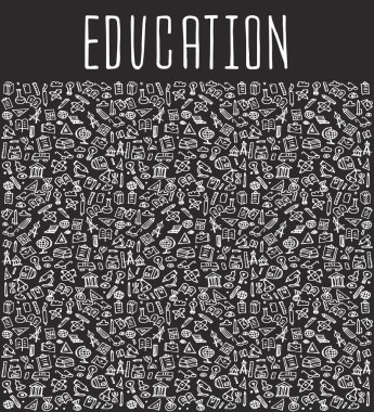 Okul eğitim sorunsuz logo el çekilmiş