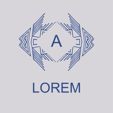 Zarif monogram tasarım kümesi. Vektör çizim.