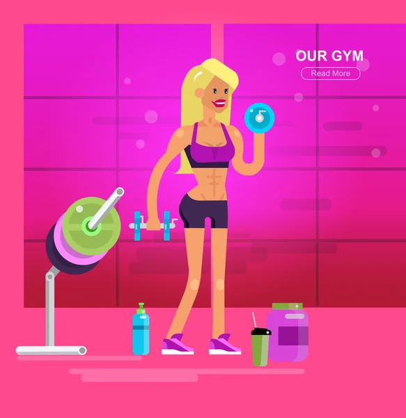 Concepto de diseño de gimnasio — Vector de stock