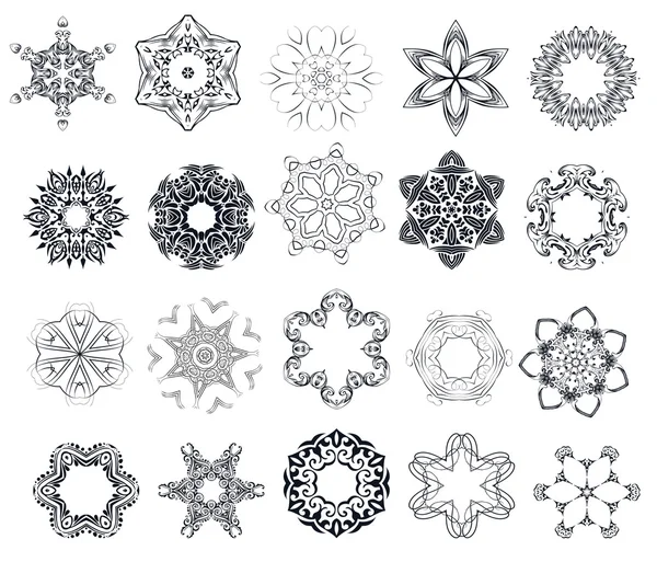 Dísz kerek szett mandala — Stock Vector