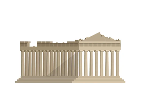 Wereld landmark. Platte ontwerp van parthenon Griekse illustratie vector — Stockvector