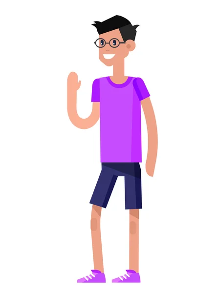 Vector personaje detallado diseño plano niños estudiantes — Vector de stock