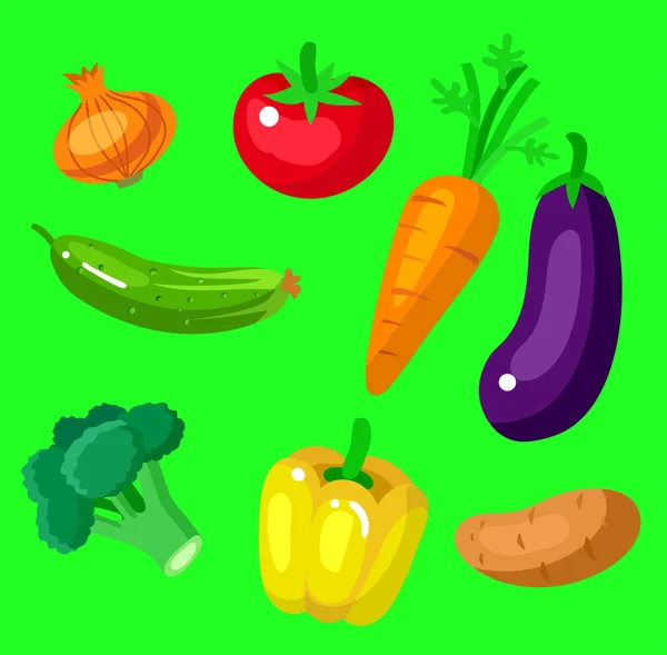 Fondo de menú de comida ecológica. Plano vegetal detallado — Vector de stock