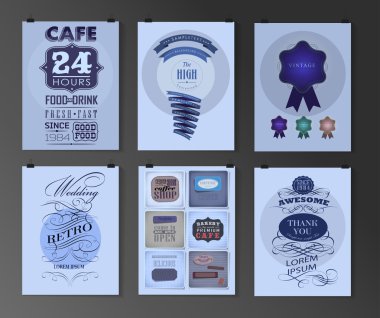 Afiş, el ilanı, broşür tasarım şablonları kümesi