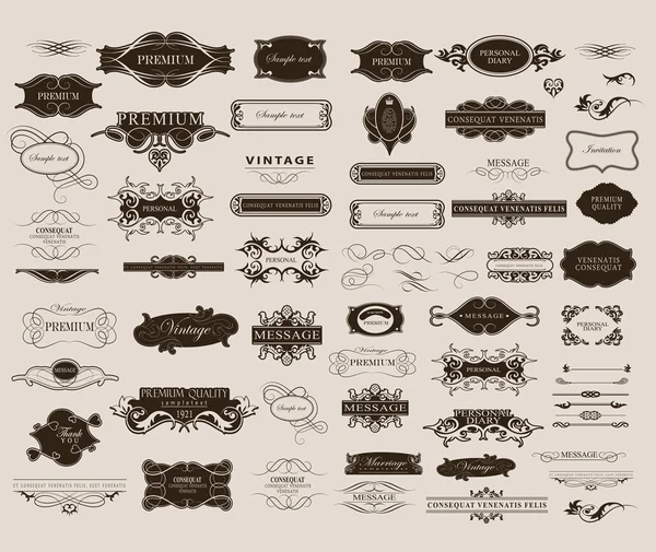 Conjunto de elementos caligráficos para el diseño — Archivo Imágenes Vectoriales