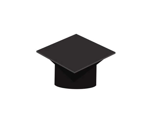 Gorra de graduado sobre fondo blanco — Archivo Imágenes Vectoriales