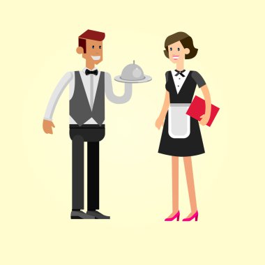 Detaylı karakter restorandaki vektör