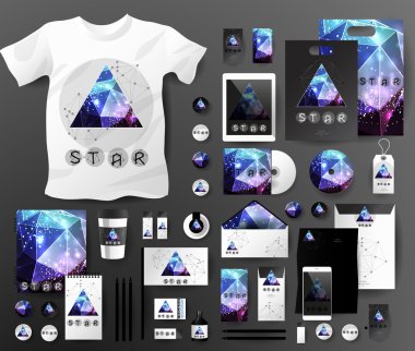 İş kümesi. Kurumsal kimlik şablonları kozmik