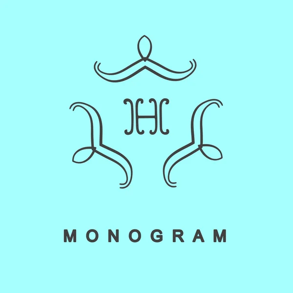 モノグラムのロゴのテンプレートの設定 — ストックベクタ