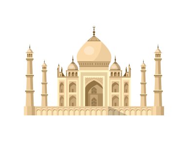 en ünlü dünya dönüm noktası. Vektör çizim Taj Mahal