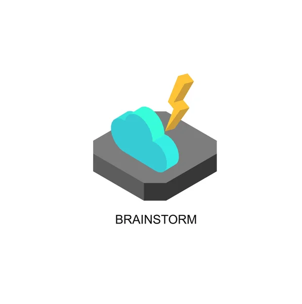 Isometrisk ikoner insamling av mänskliga hjärnan process — Stock vektor