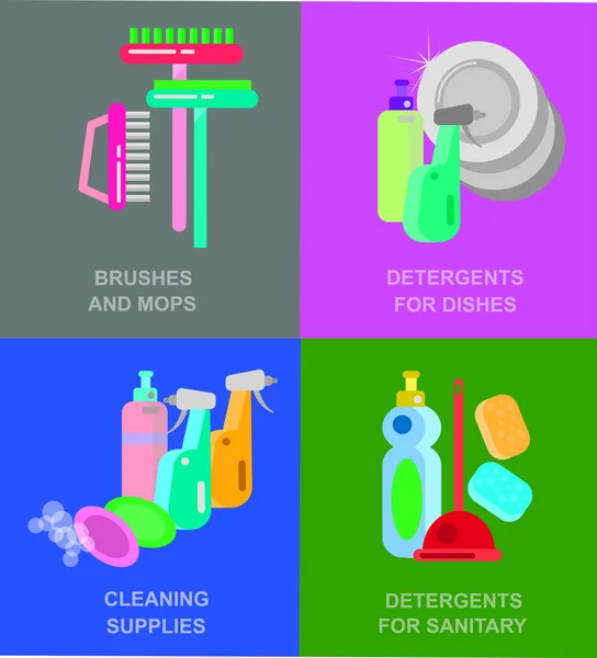 Poster design pour le service de nettoyage — Image vectorielle