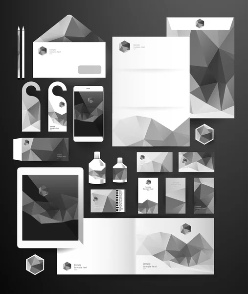 Ensemble commercial polygonal abstrait — Image vectorielle