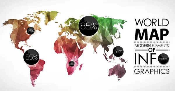 Kaart van de kaart van de wereld — Stockvector