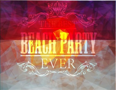 Poligonal sahil görünümü sammer poster