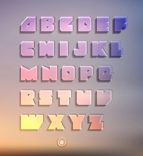 Conjunto de alfabeto tridimensional transparente —  Vetores de Stock