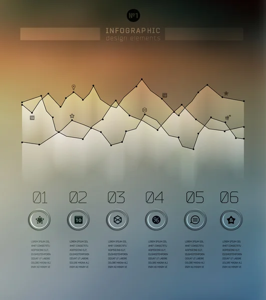 Transparent affärer Infographics diagram på blur landskap — Stock vektor