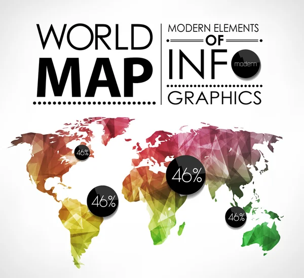 Mapa del mundo tarjeta — Archivo Imágenes Vectoriales