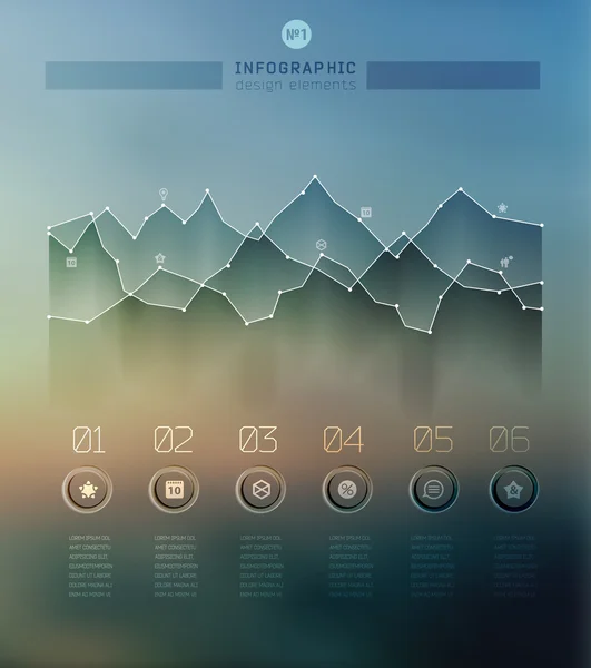 Transparent affärer Infographics diagram på blur landskap — Stock vektor