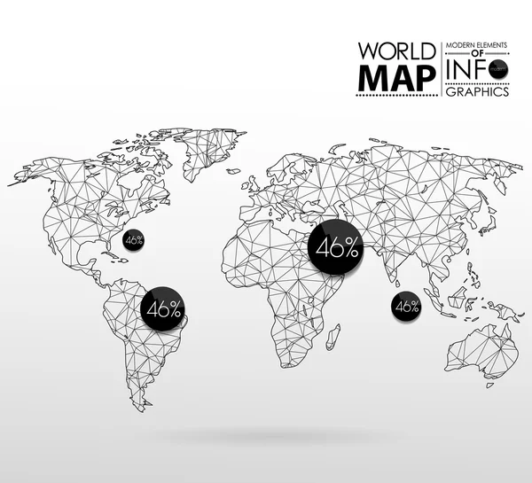 Фон на карте мира в полигоне — стоковый вектор