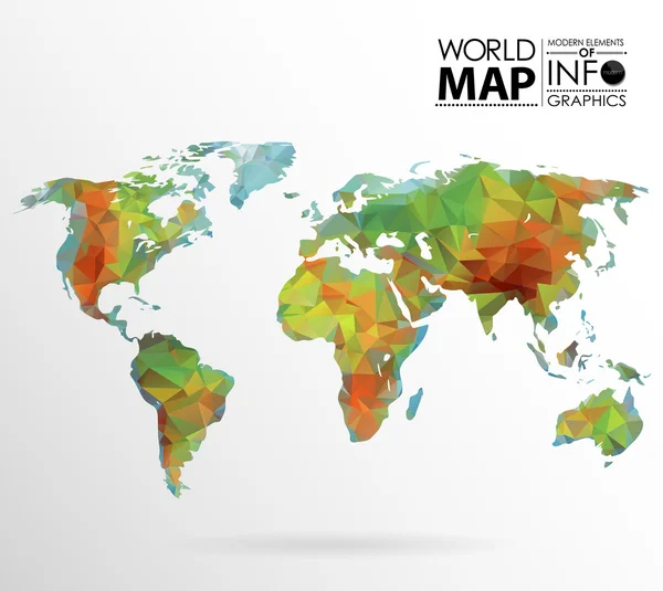 Mapa do mundo fundo em polígono — Vetor de Stock