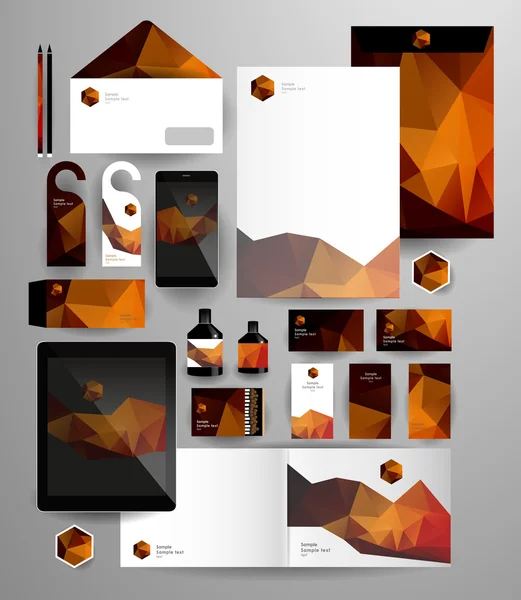 Ensemble commercial polygonal abstrait — Image vectorielle
