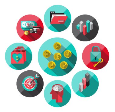 Web ve mobil uygulama için para düz simgesi.