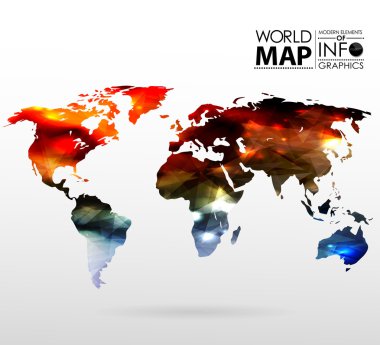 Dünya harita arka planda çokgen