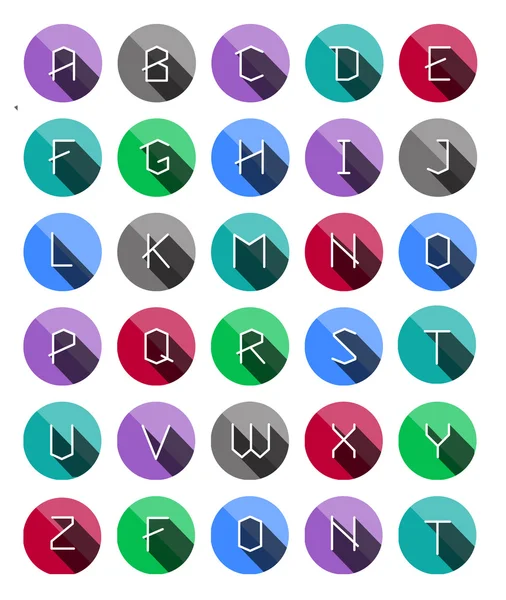 Ploché ikony abeceda — Stockový vektor