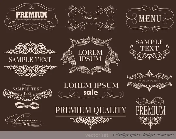 Éléments de conception calligraphique — Image vectorielle