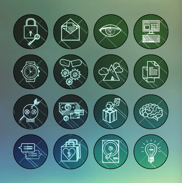 Set von 600 universellen, modernen Thin Line Icons für Web und Mobile — Stockvektor