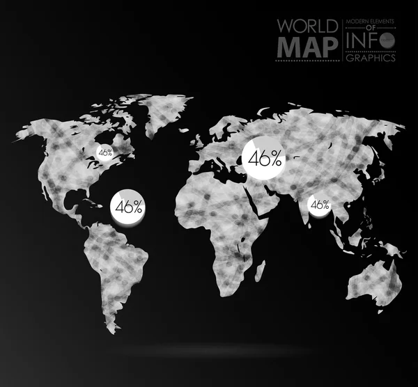 Wereld kaart achtergrond in veelhoek — Stockvector