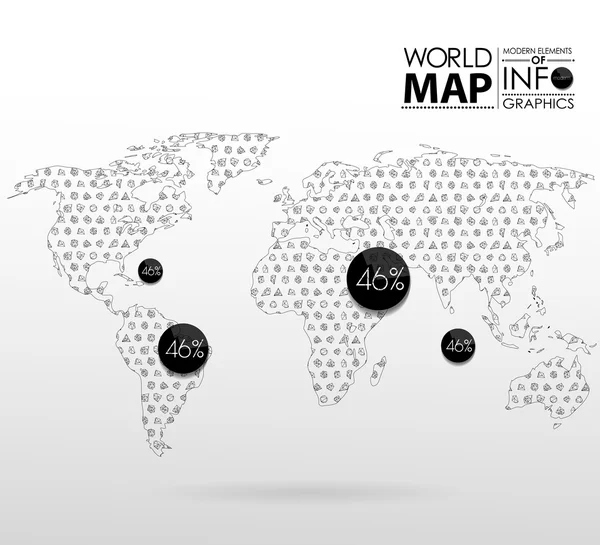 Фон на карте мира в полигоне — стоковый вектор