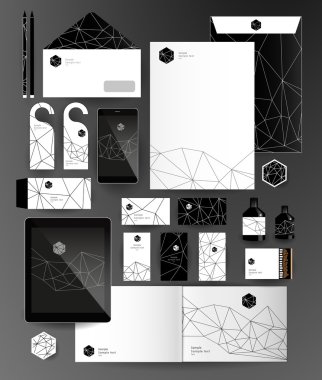 Soyut ince çizgi çokgen