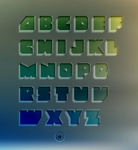 Прозрачный трёхмерный алфавит — стоковый вектор
